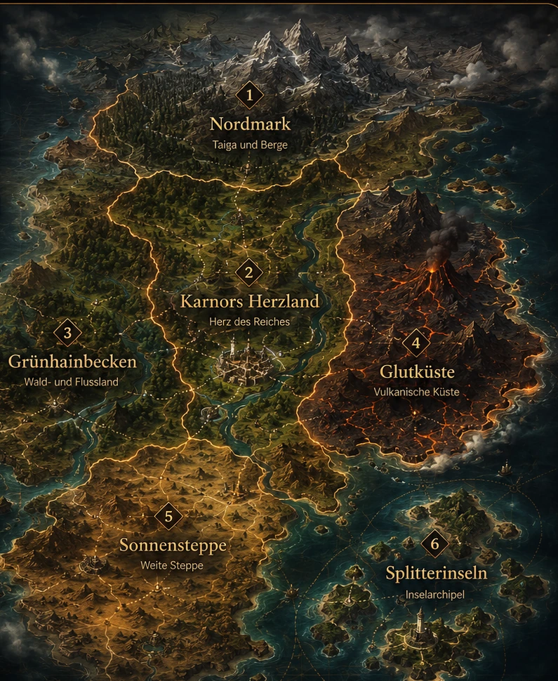 Fantasy-Landkarte von Mandoria